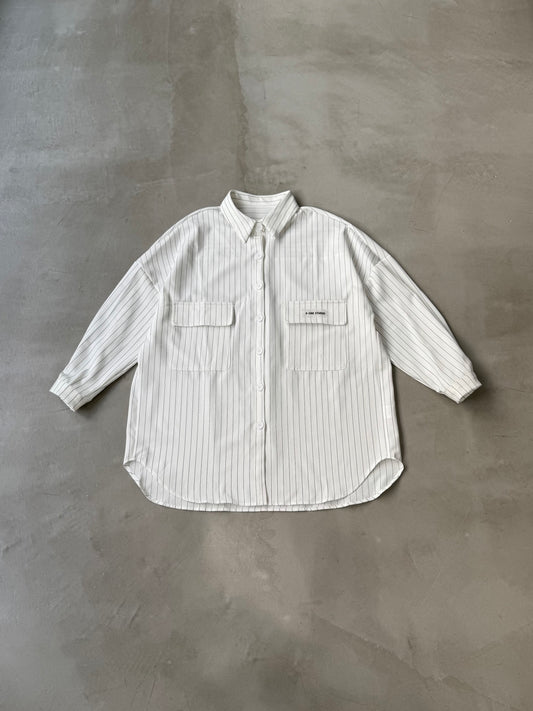 STRIPE OVER SHIRT "WHITE"