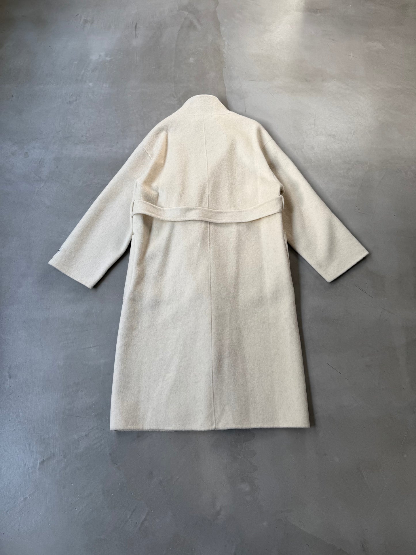 MELTON WOOL COAT "IVORY"