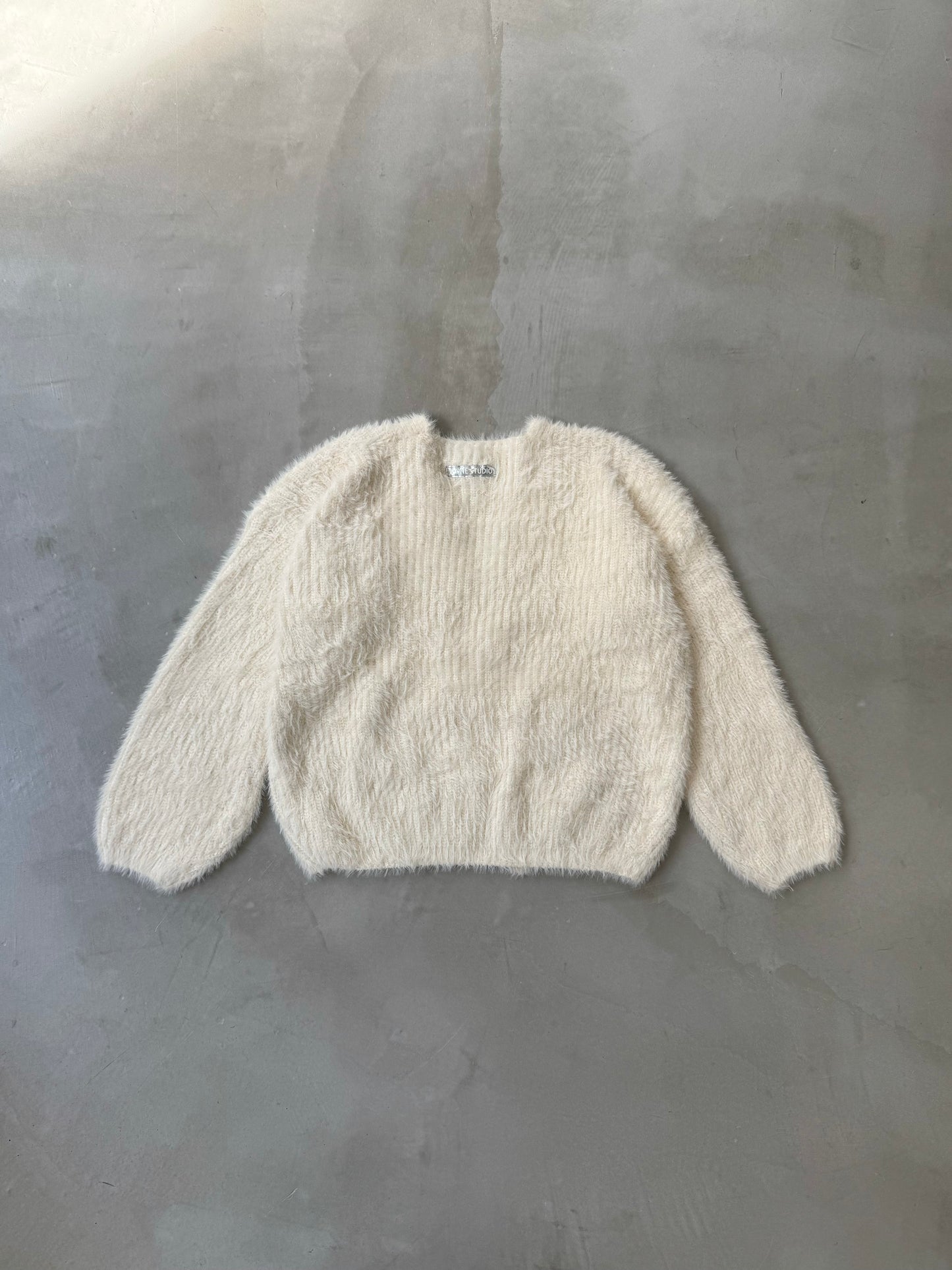 MINI SHAGGY CARDIGAN "IVORY"