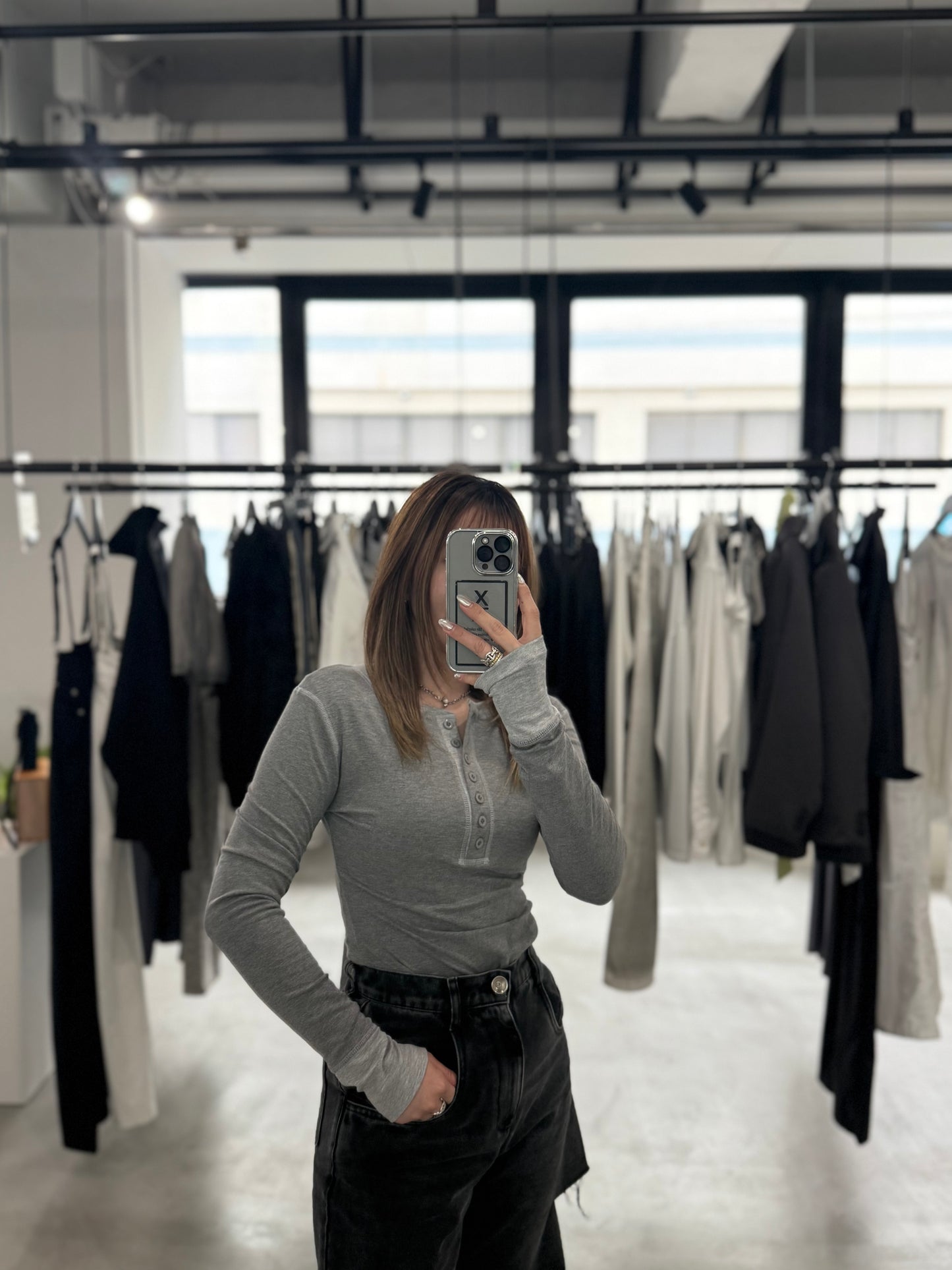 BLOCK HENRY NECK "GRAY"