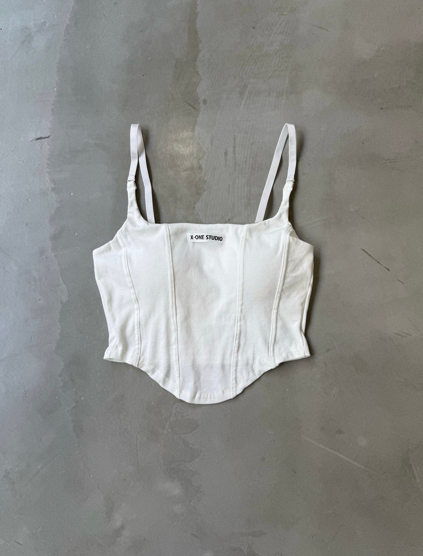 BLOCK STRAP CAMI "WHITE"