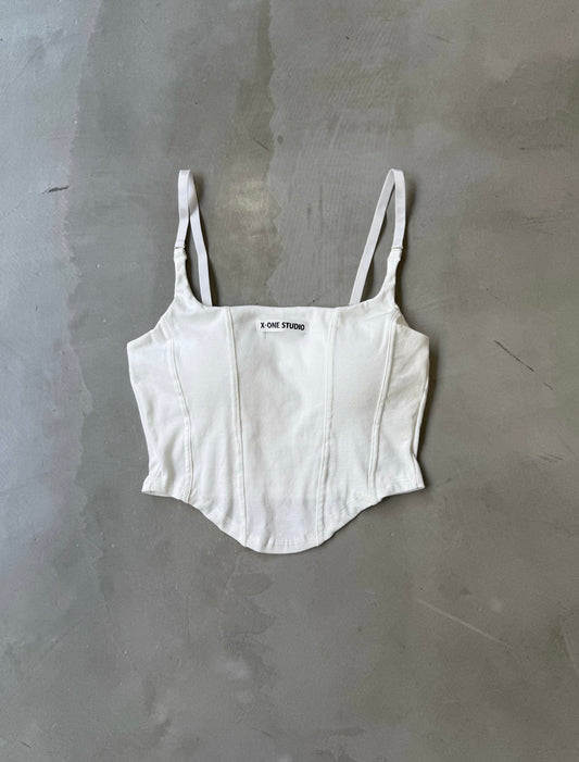 BLOCK STRAP CAMI "WHITE"