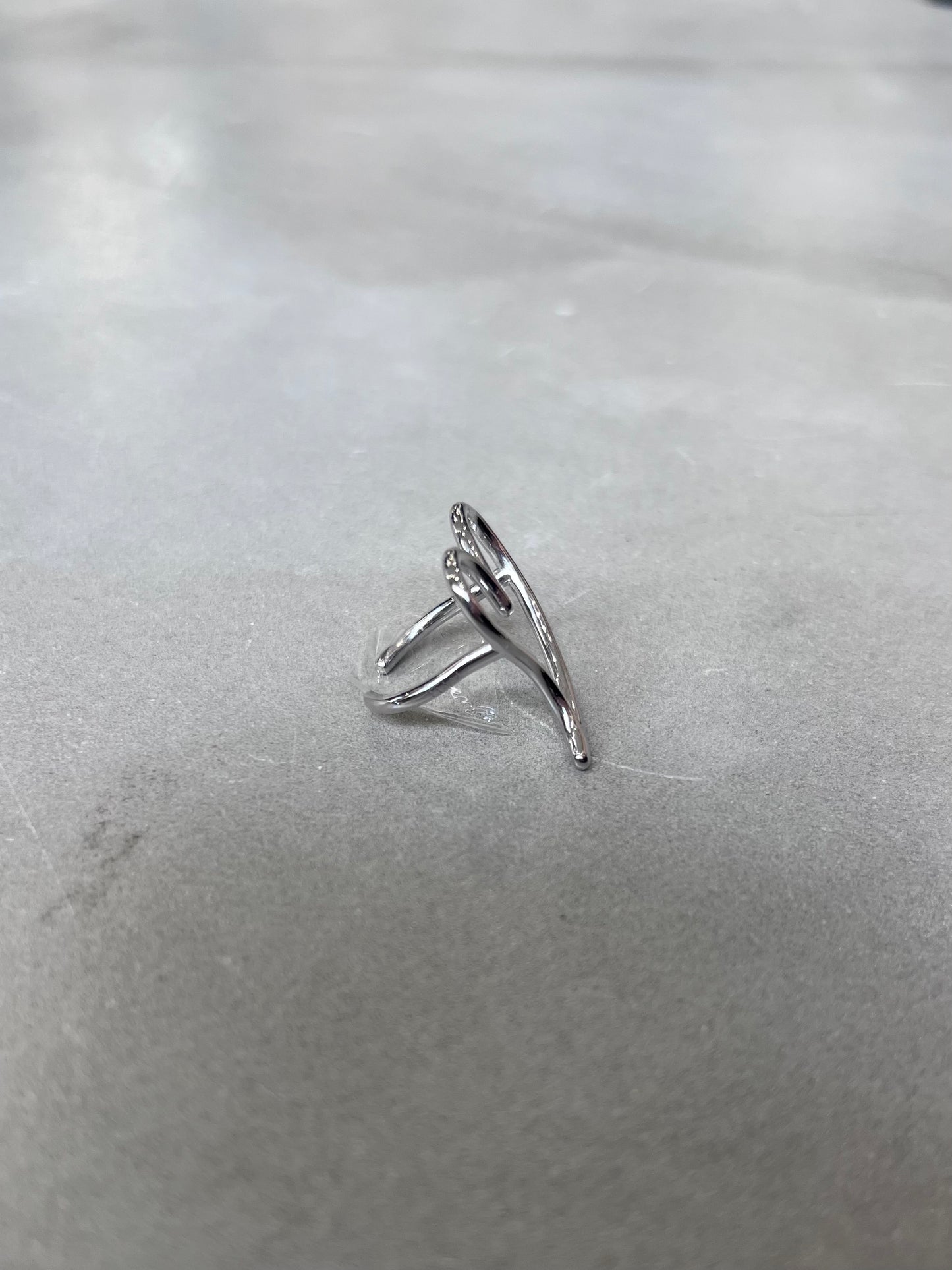 OPEN HEART RING "SILVER"