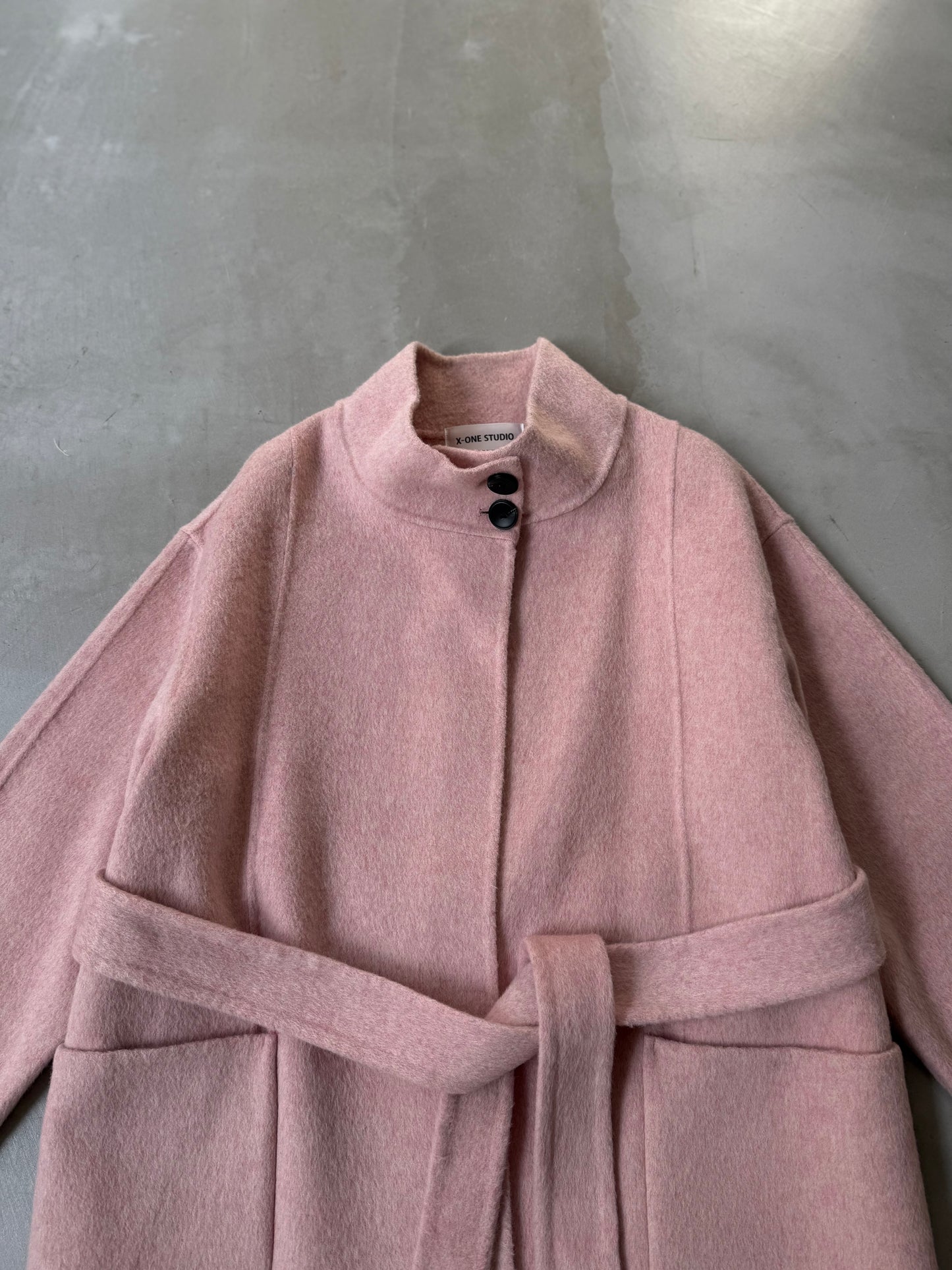 MELTON WOOL COAT "PINK"