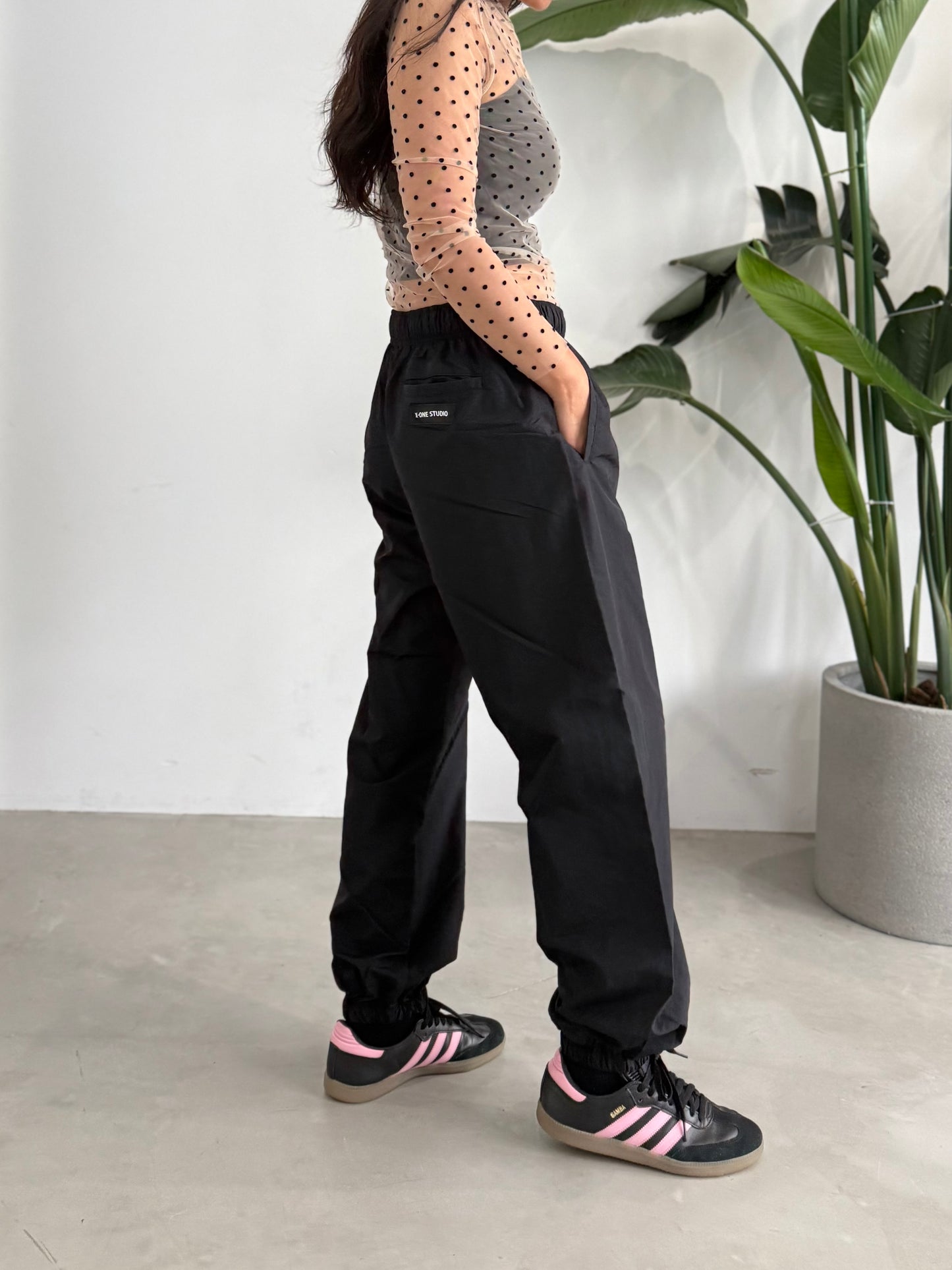 【MENS】WIDE NYLON PANT "BLACK't