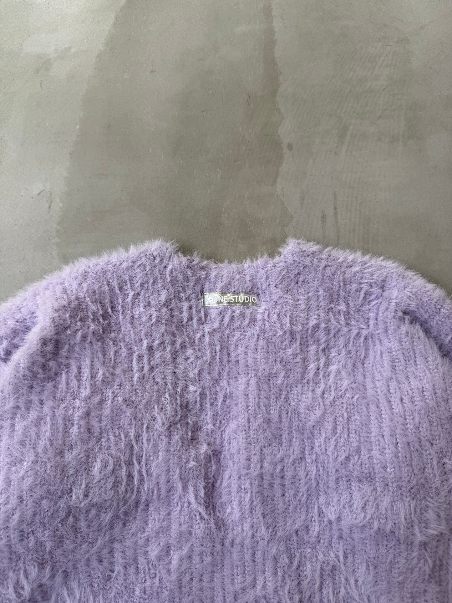 MINI SHAGGY CARDIGAN "LAVENDER"