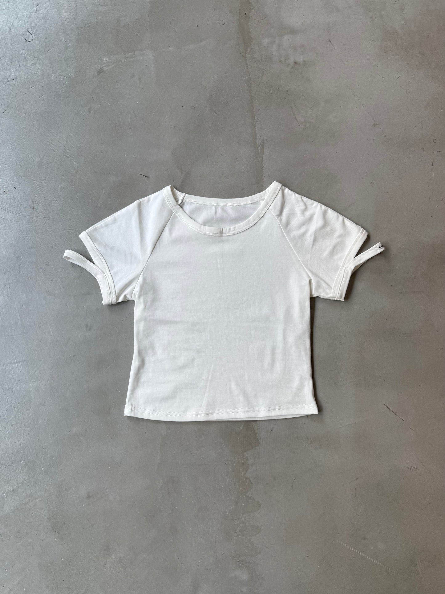 CUT SLEEVE TEE "WHITE"