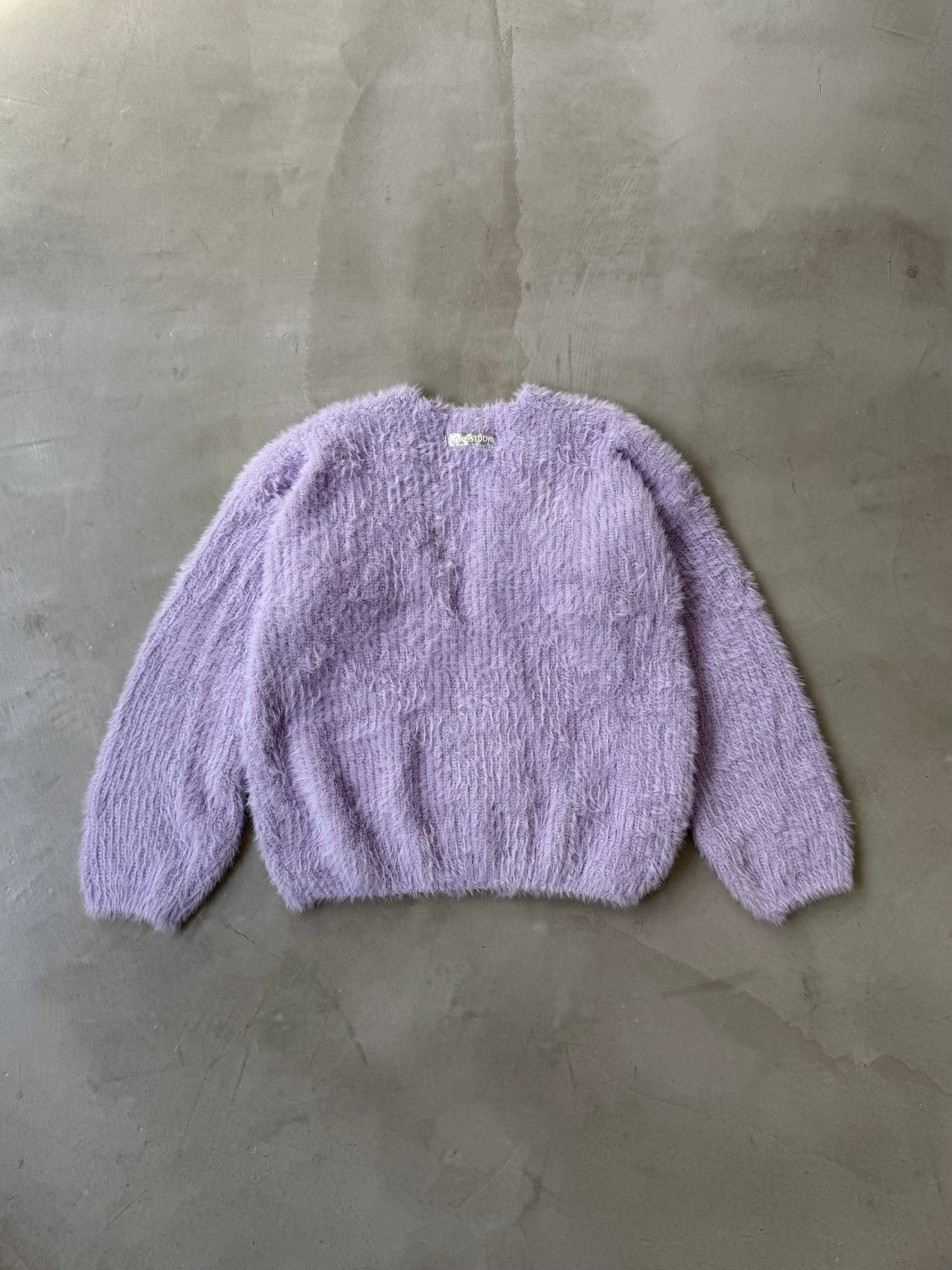 MINI SHAGGY CARDIGAN "LAVENDER"