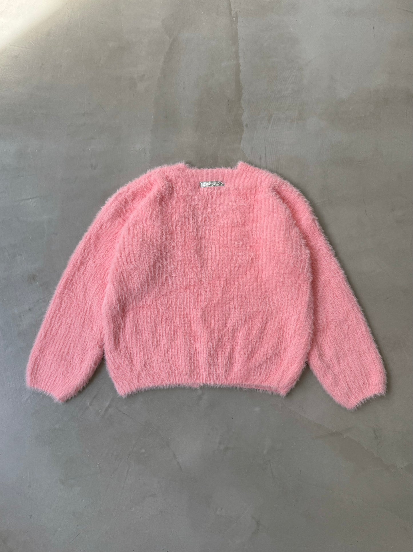 MINI SHAGGY CARDIGAN "PINK"