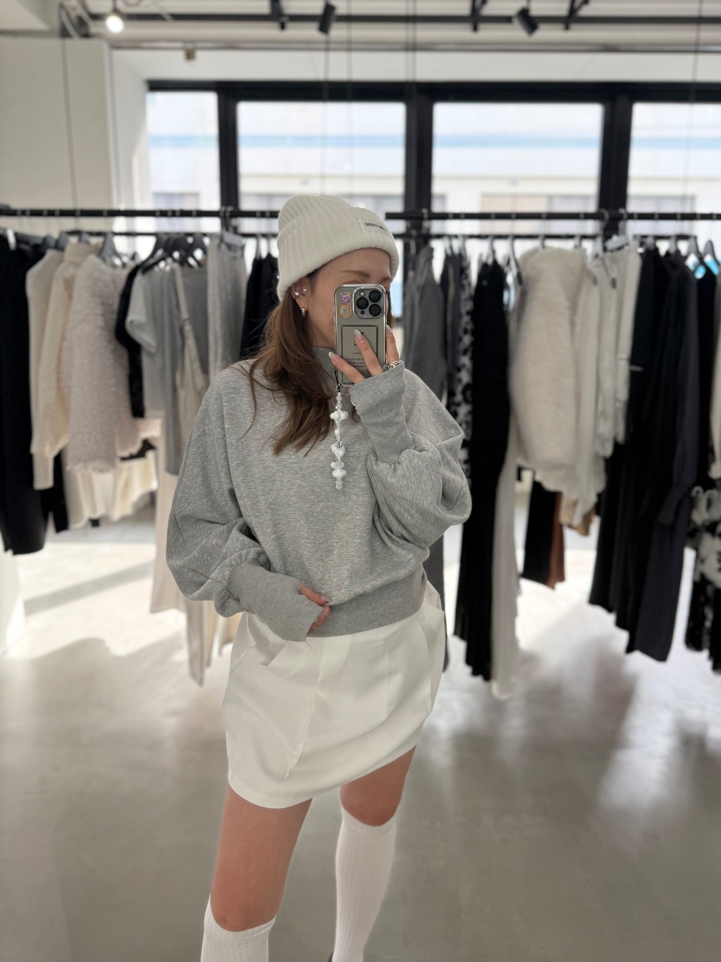 BALLOON SLEEVE SWEAT "GRAY"