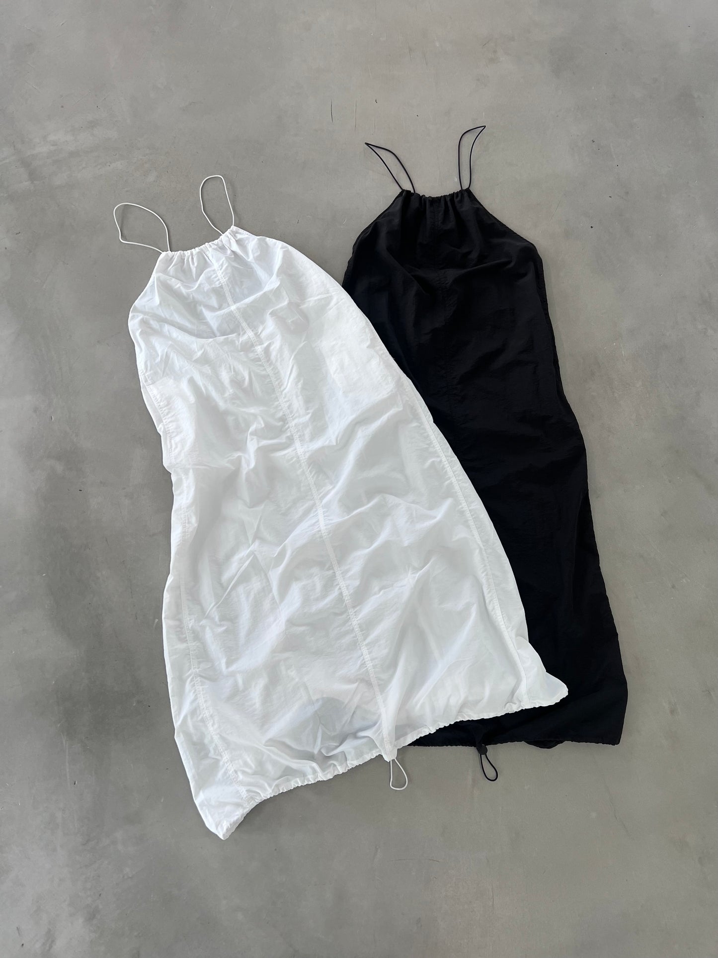 CODE NYLON DRESS "WHITE