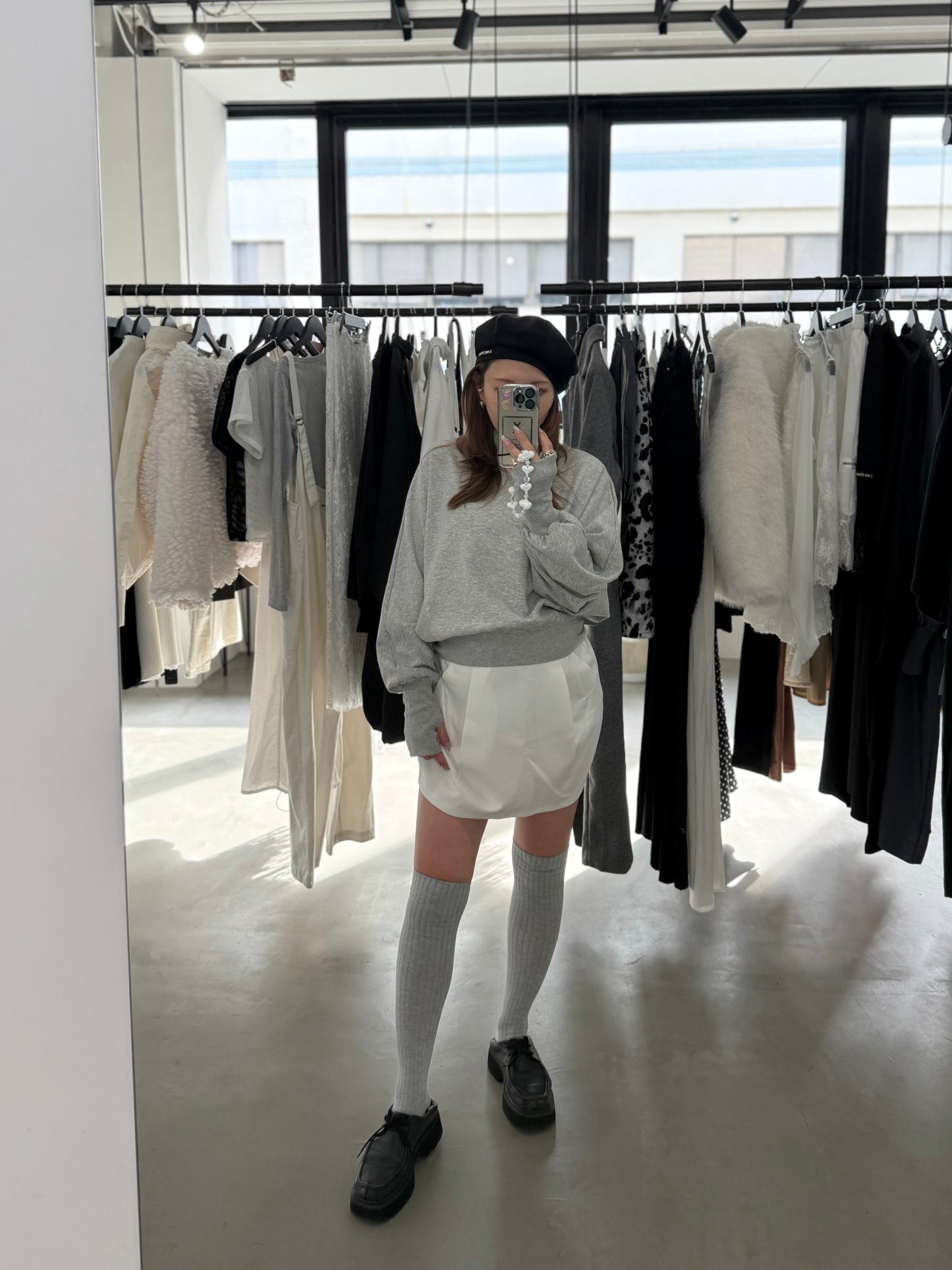 BALLOON SLEEVE SWEAT "GRAY"