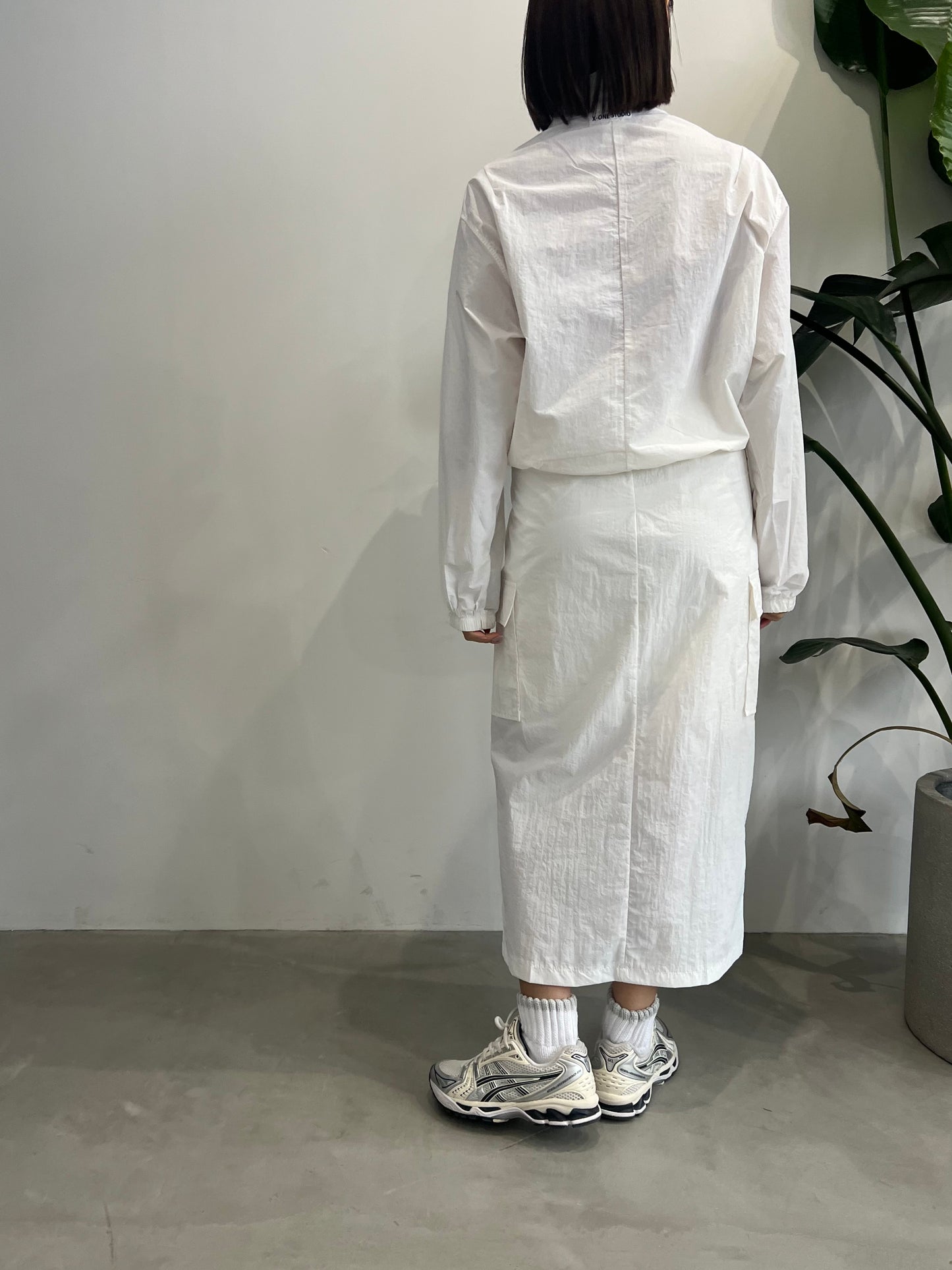 NYLON CARGO SKIRT “WHITE”