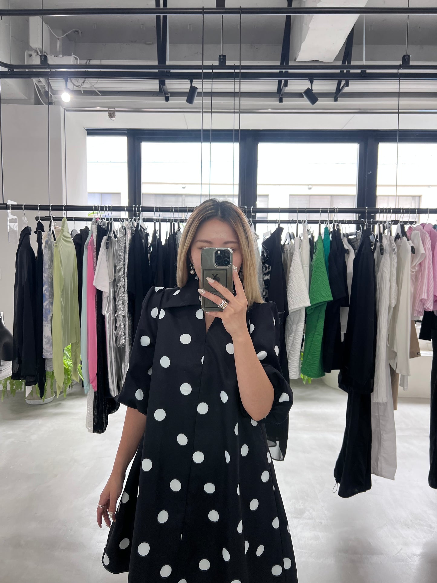 DOT MIDI DRESS