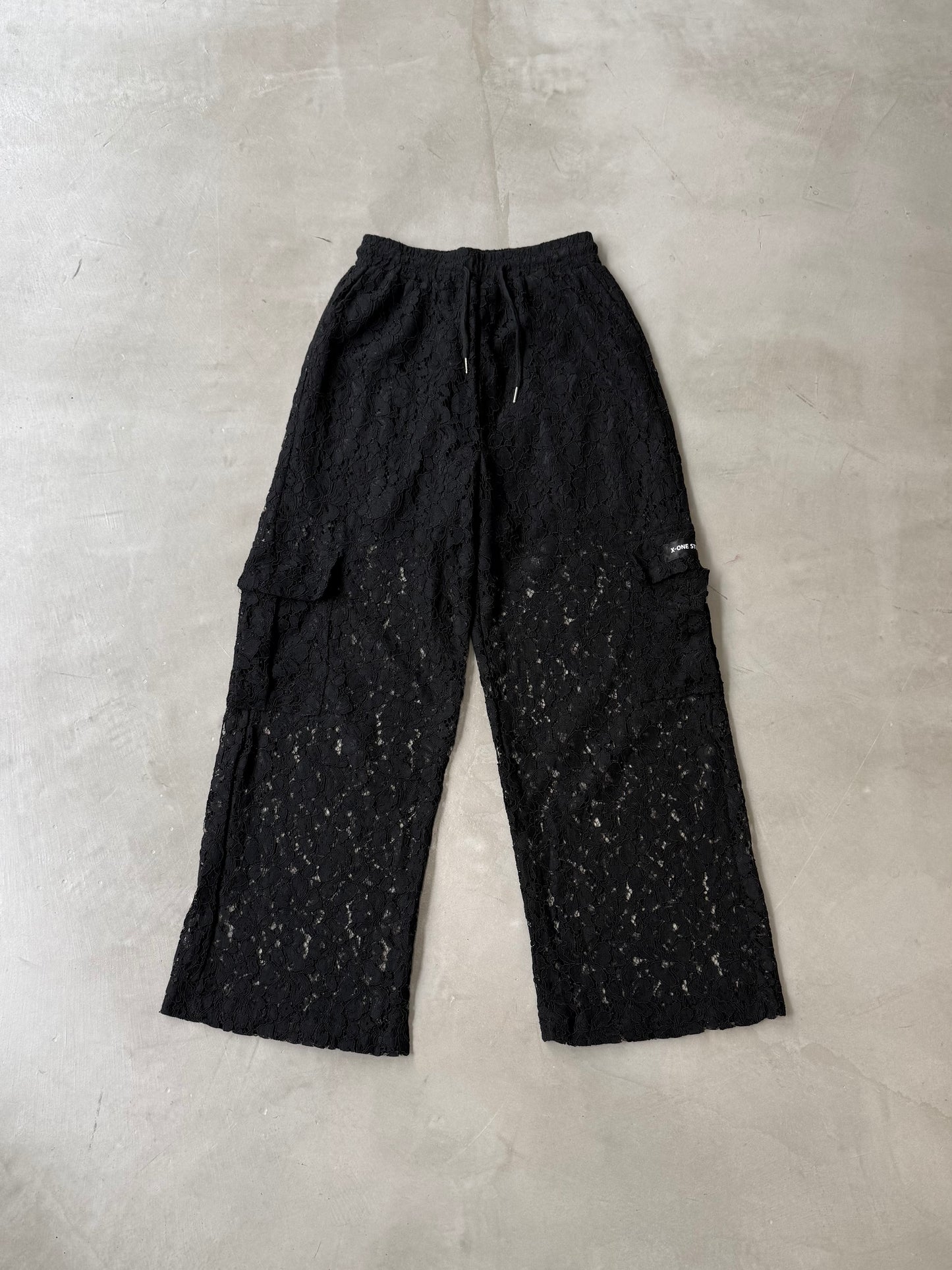 LACE CARGO PANT "BLACK"