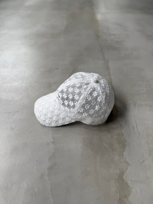 FLOWER LACE CAP "WHITE"