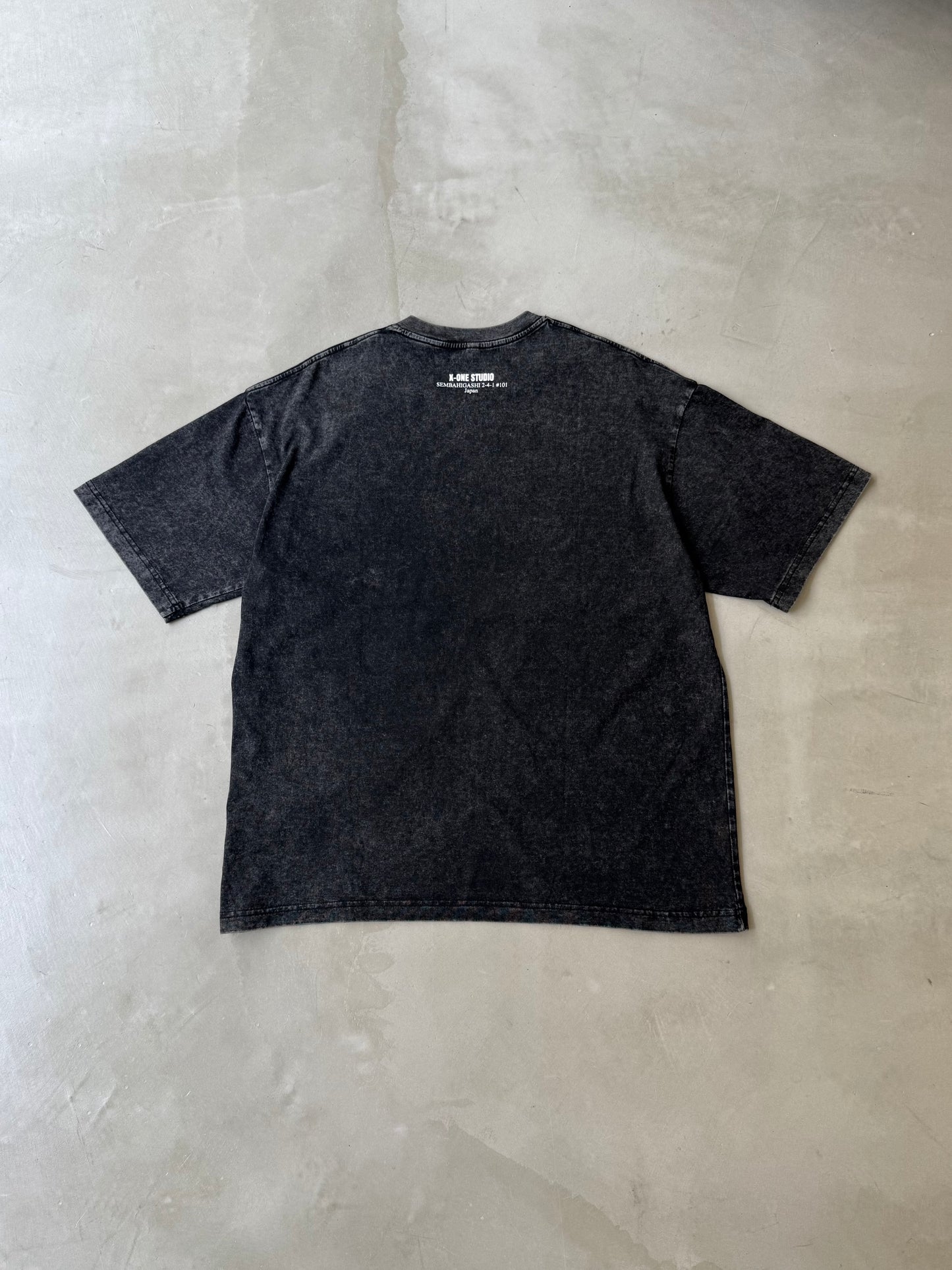 WASHED PRINT TEE "BLACK"