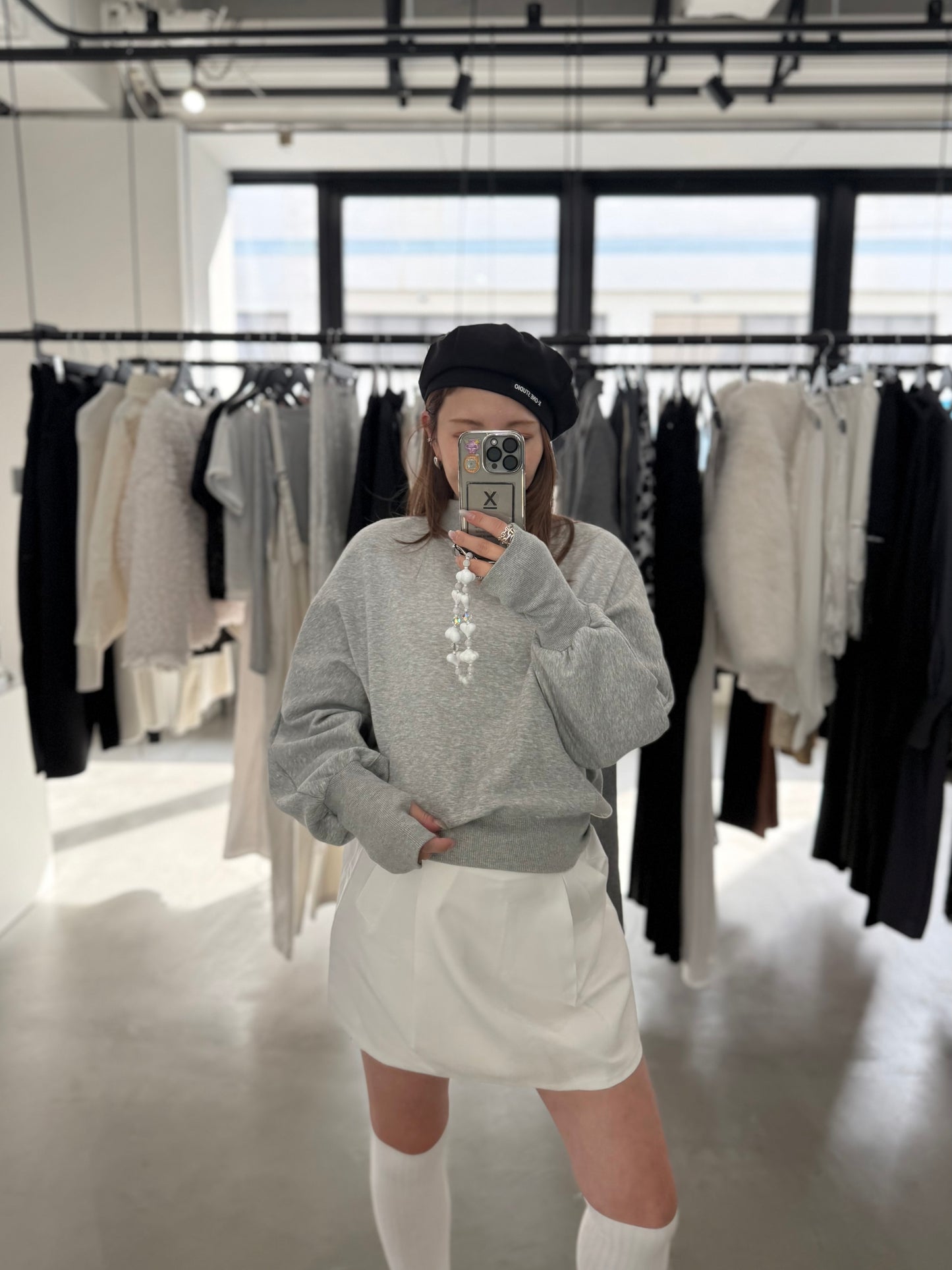 BALLOON SLEEVE SWEAT "GRAY"