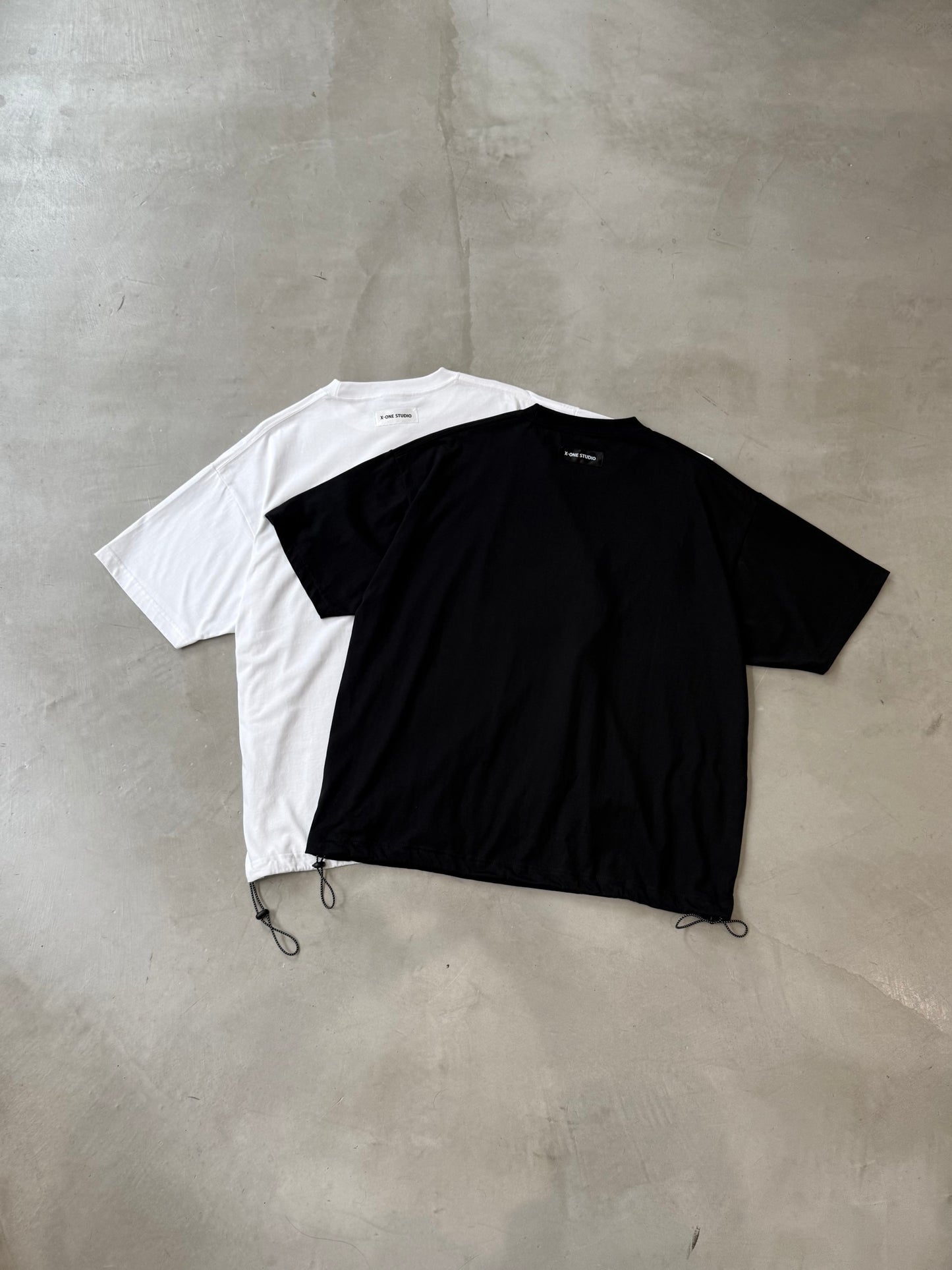 【MENS】X-ONE DRAWSTRING TEE "BLACK"