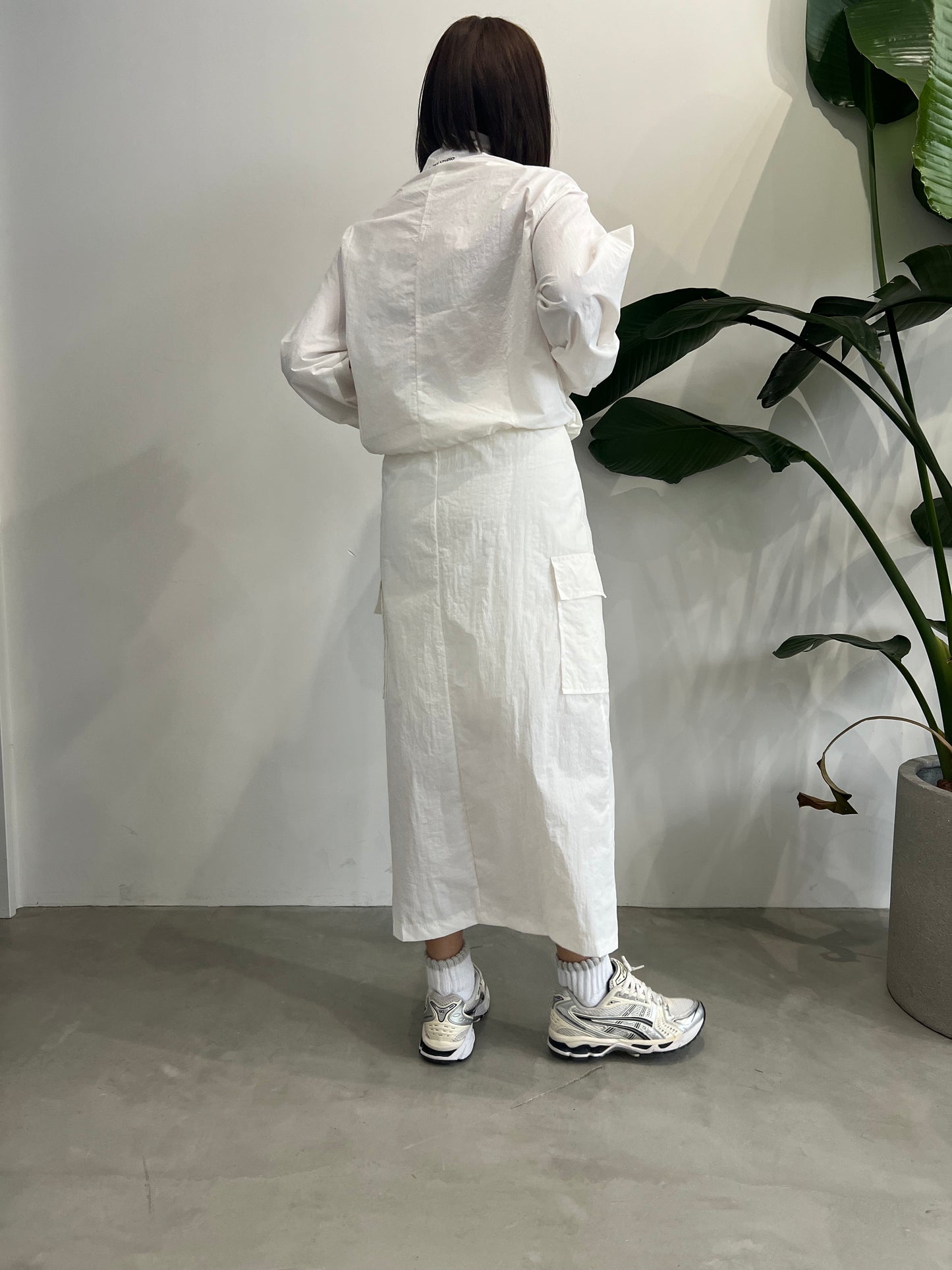 NYLON CARGO SKIRT “WHITE”