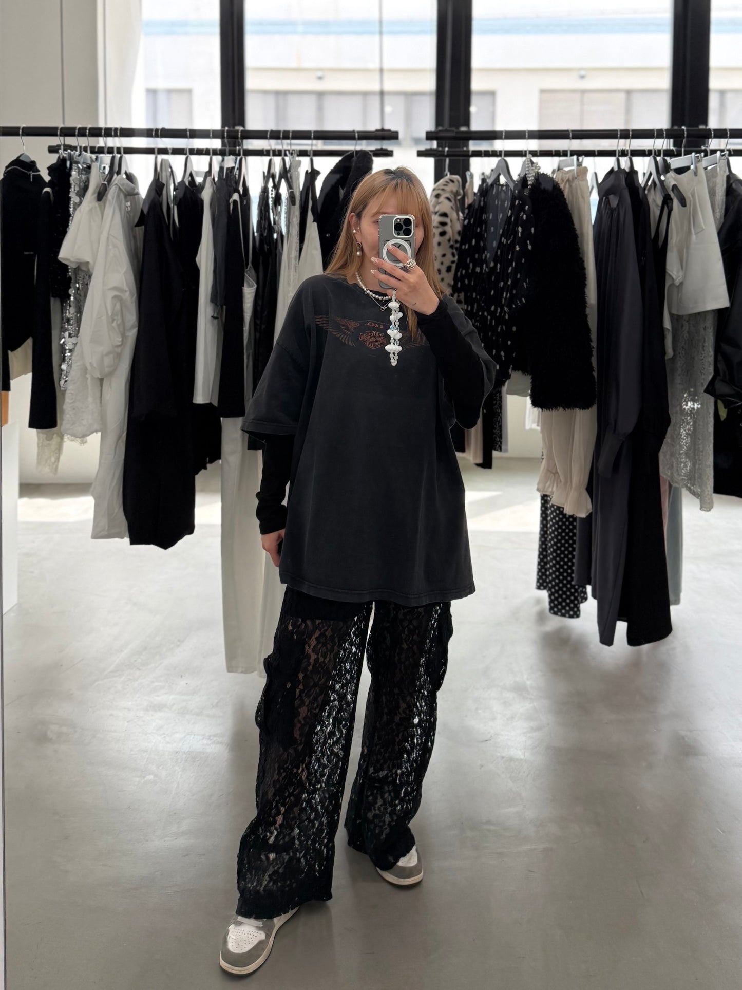 LACE CARGO PANT "BLACK"
