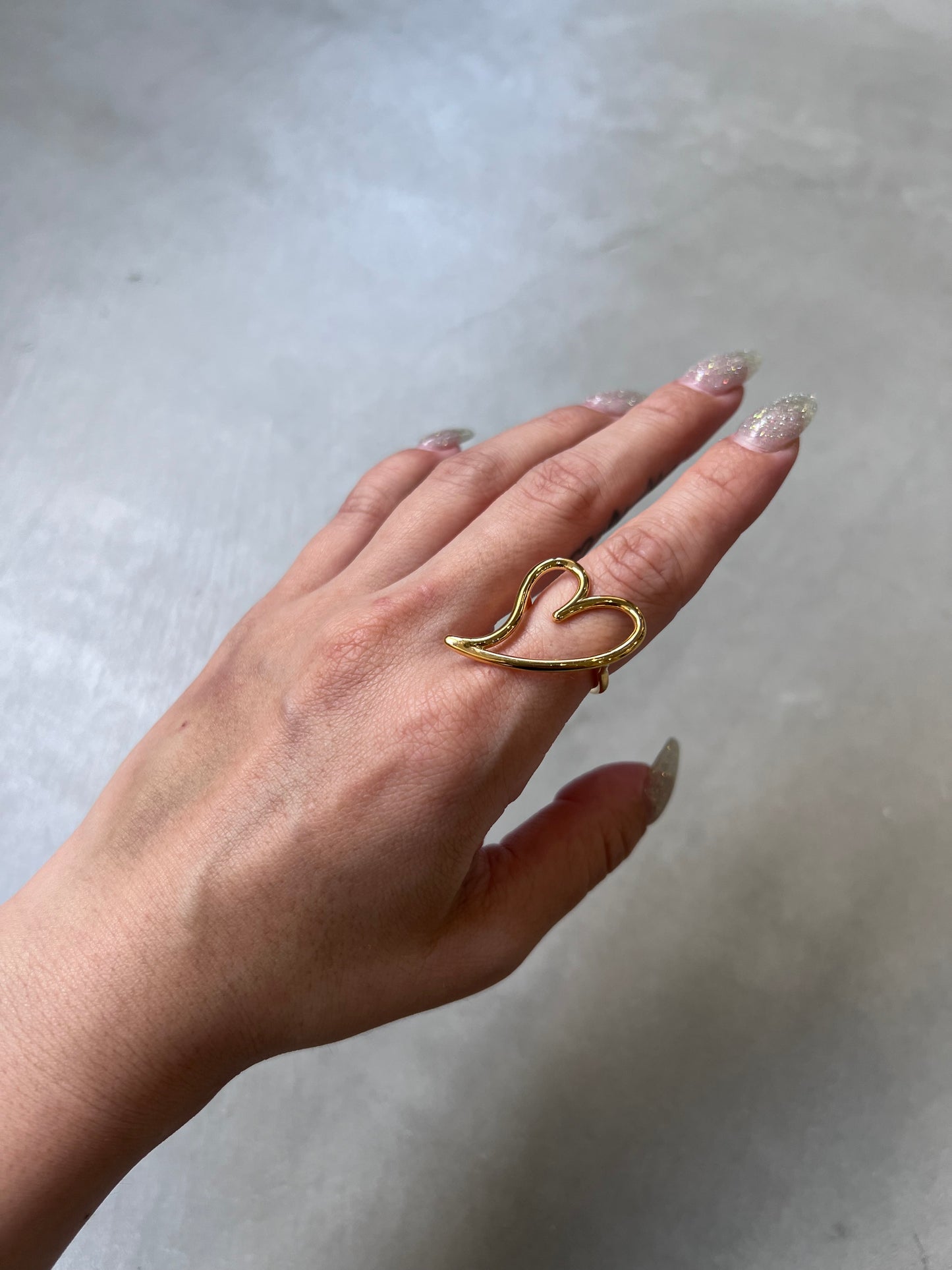 OPEN HEART LOVE RING "GOLD"