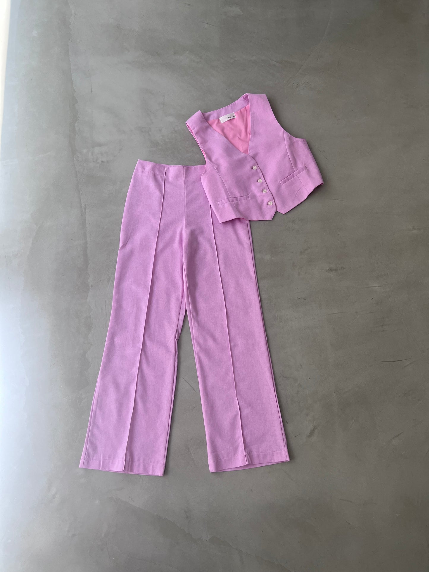 LINEN BLEND PANTS "PINK"