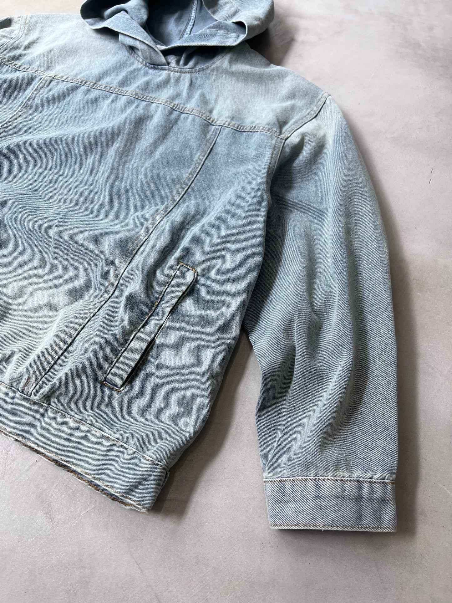 【MENS】DENIM HOODIE "WASH BLUE"