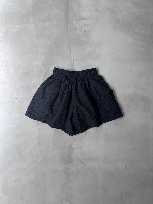 FLOWER EMBOSSED PANTS "BLACK"