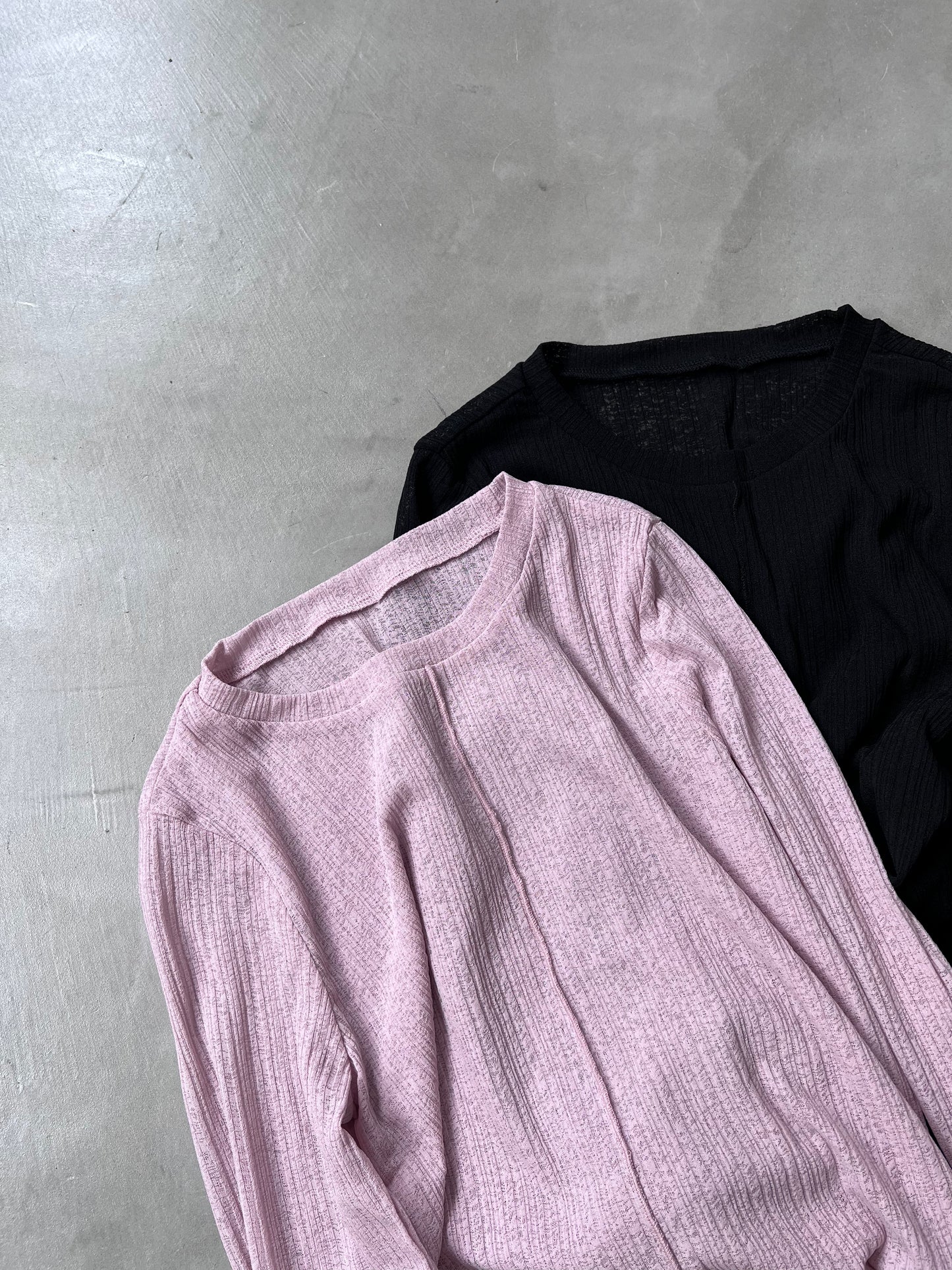 SHEER CREW TOP "PINK"