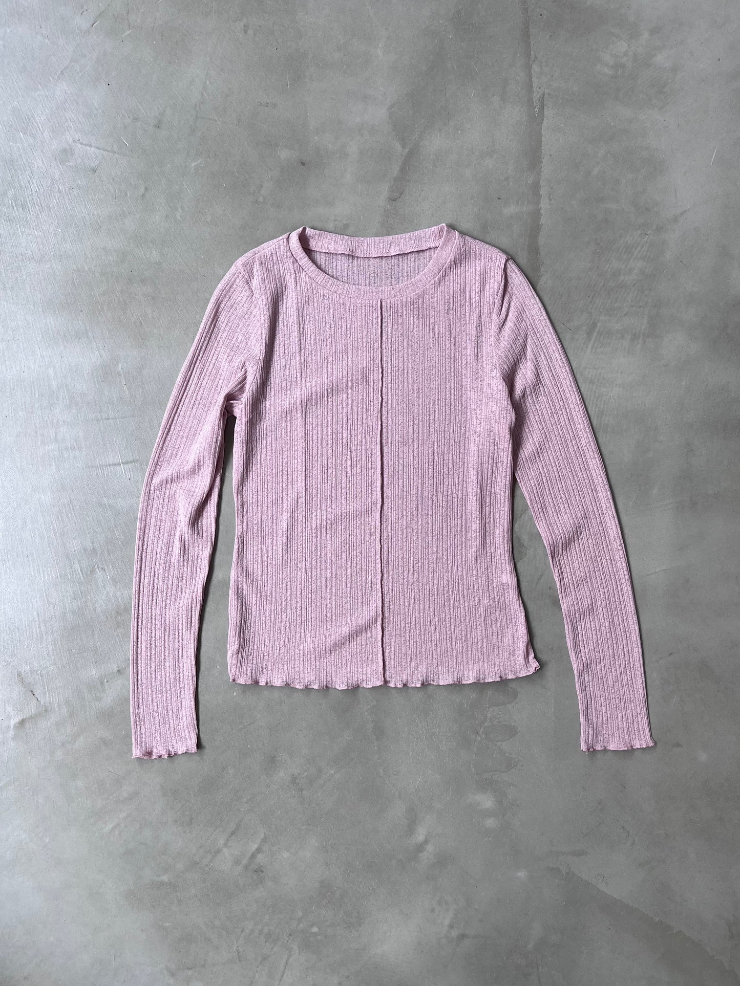 SHEER CREW TOP "PINK"