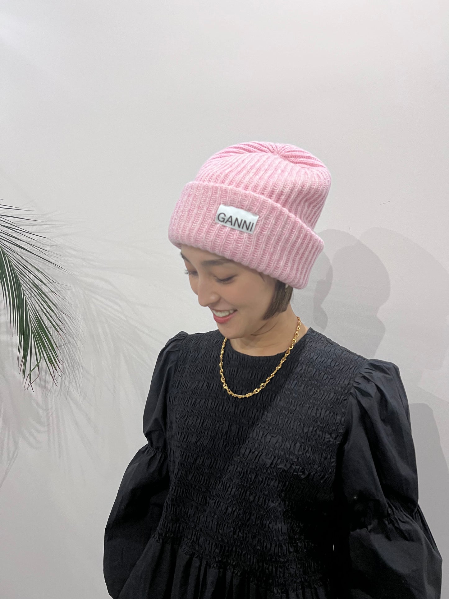 【GANNI】Rib beanie "LILAC"