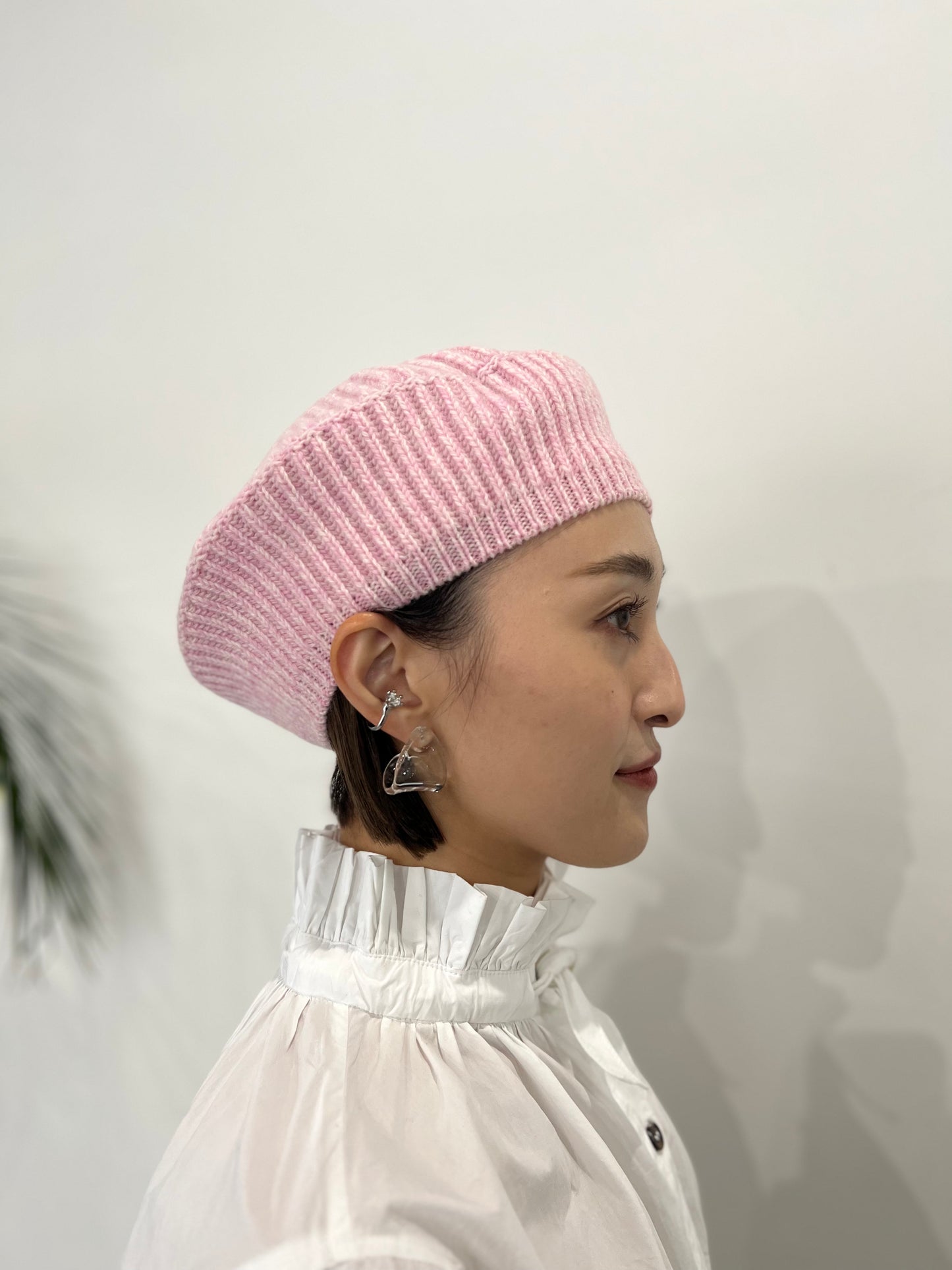 【GANNI】Rib beret "LILAC"