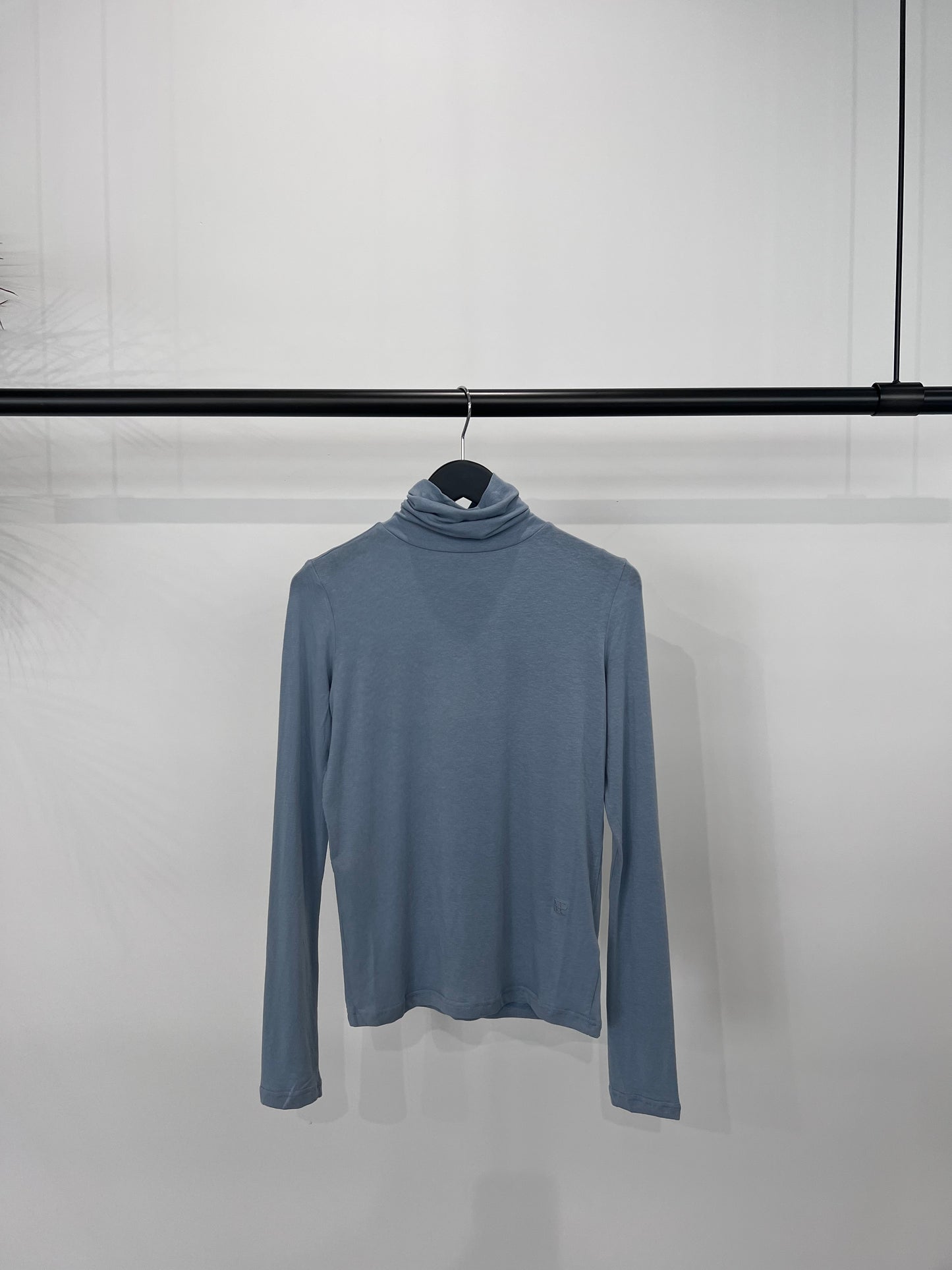 ROLL NECK JERSEY TOP “AQUA”