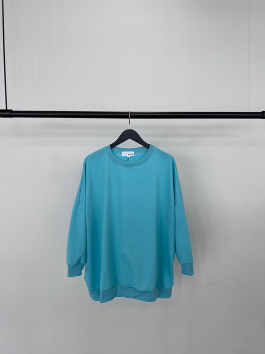 DOLMAN SLEEVE LONG TEE "AQUA BLUE"